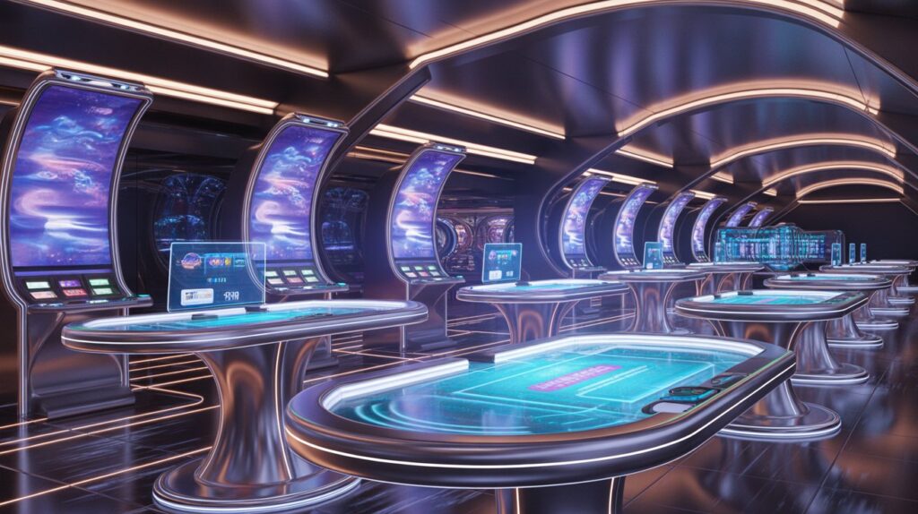 Interactive futuristic technology interface with advanced digital innovation and smart connectivity alt tag